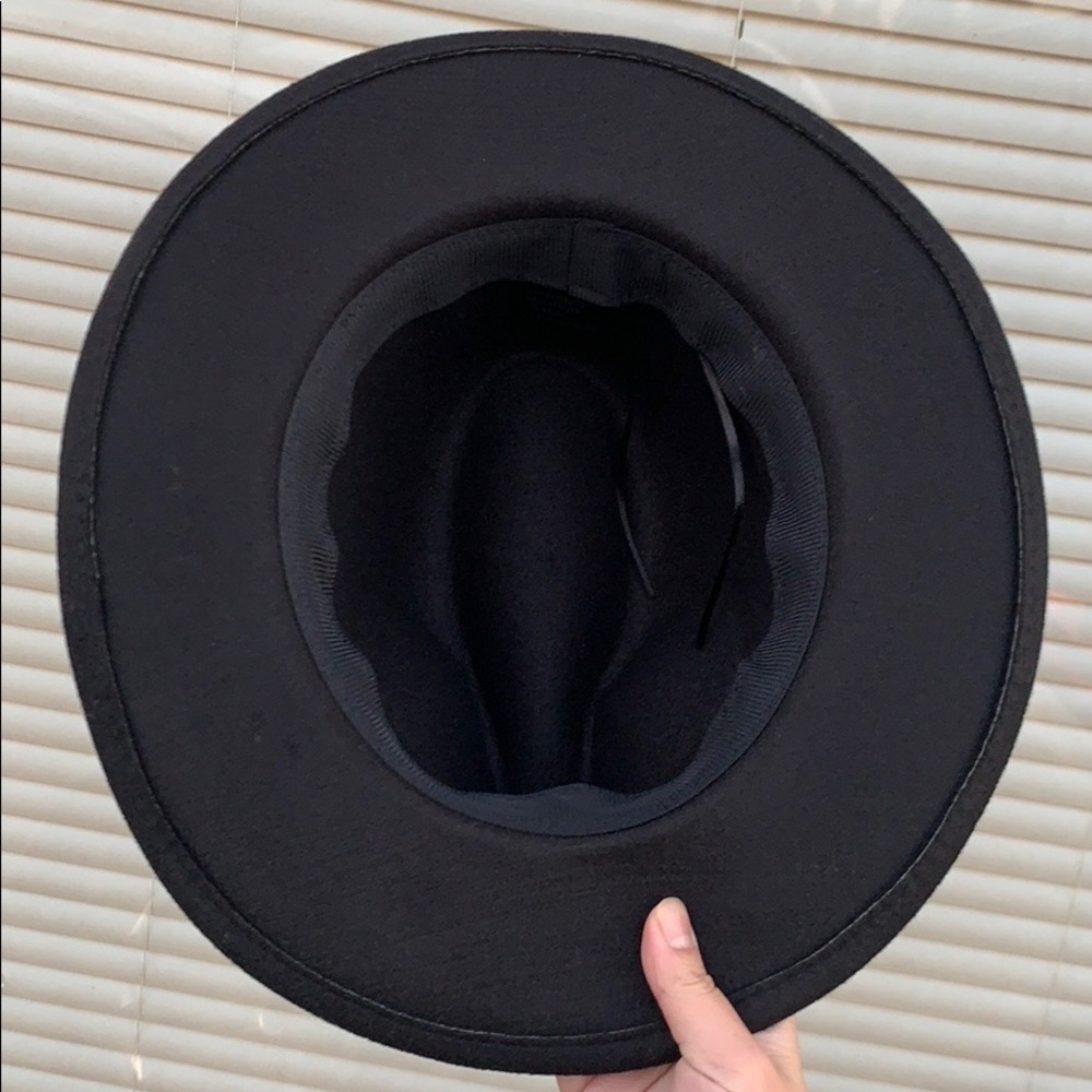 Black fedora panama hat with buckle - Picture 2 of 8